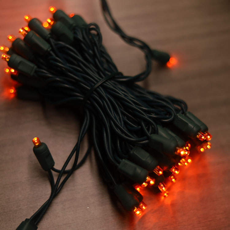 5mm広角オレンジ色のLEDストリングライトが屋外