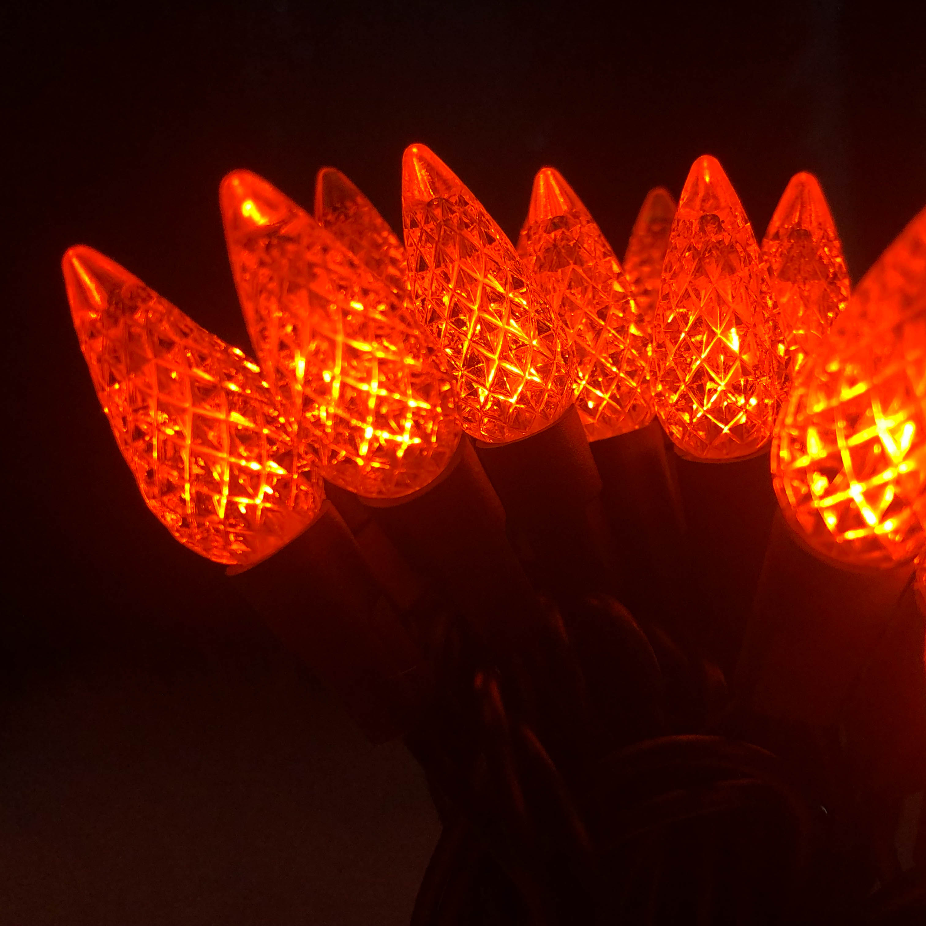 22 AWG ワイヤー UL 防水屋外使用オレンジ LED C6 イチゴ LED ストリング ライト