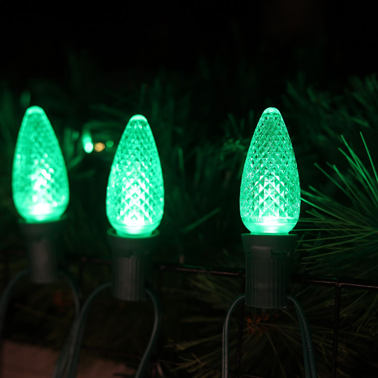 C9 Minleon LED 交換用電球グリーン クリスマス電球 UL 防水