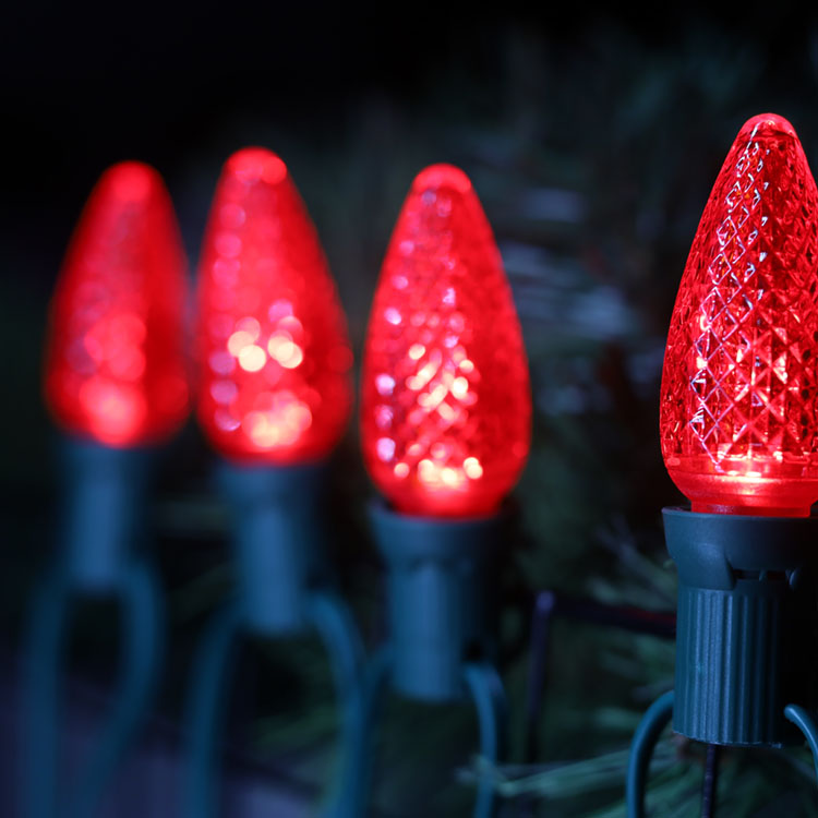 Minleon C9 LED クリスマス交換用電球 赤色 LED