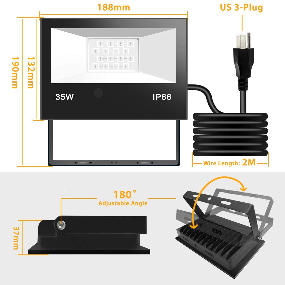35W RGB LED フラッドライト