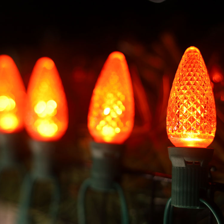 120V UL C9 E17 商用オレンジクリスマス調光対応交換用電球