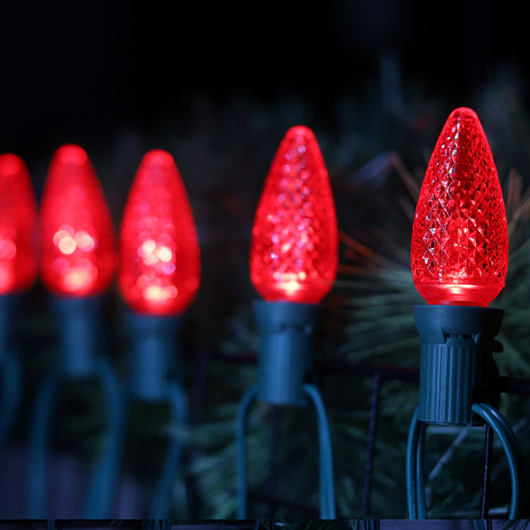Minleon C9 LED クリスマス交換用電球 赤色 LED