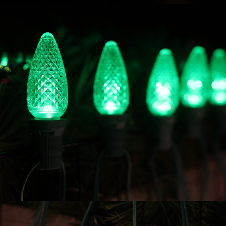C9 Minleon LED 交換用電球グリーン クリスマス電球 UL 防水