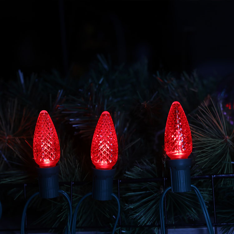 Minleon C9 LED クリスマス交換用電球 赤色 LED