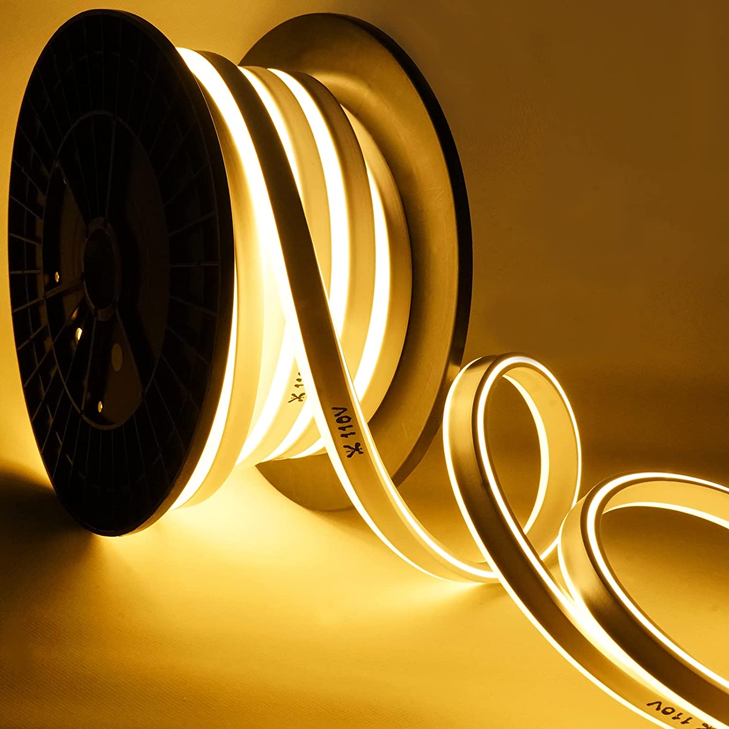 110V LED ネオンロープライト イエロー