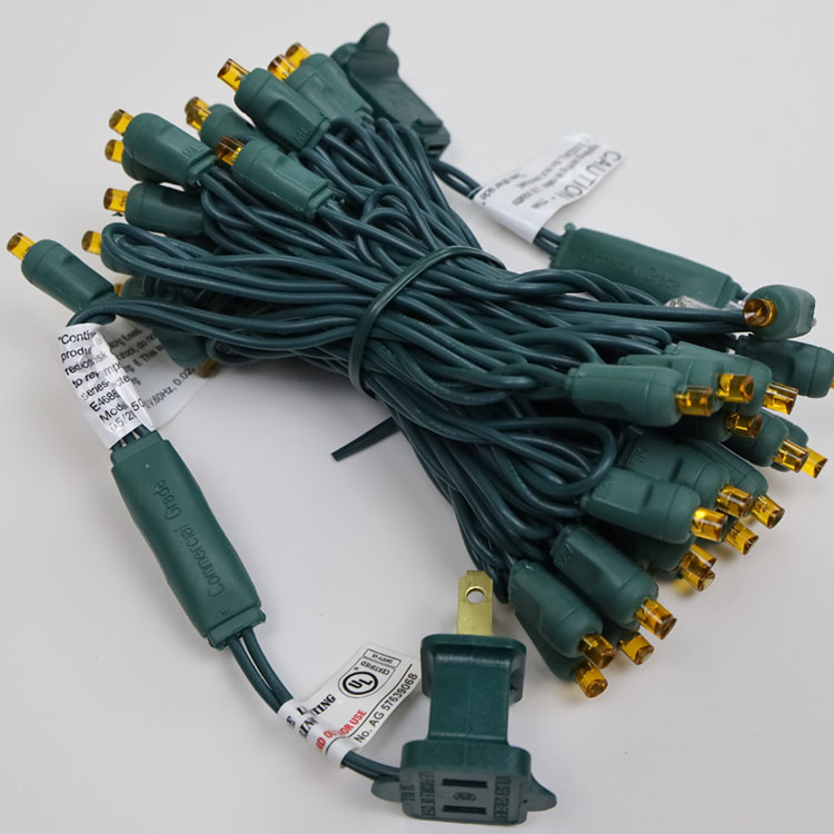 5mm広角オレンジ色のLEDストリングライトが屋外