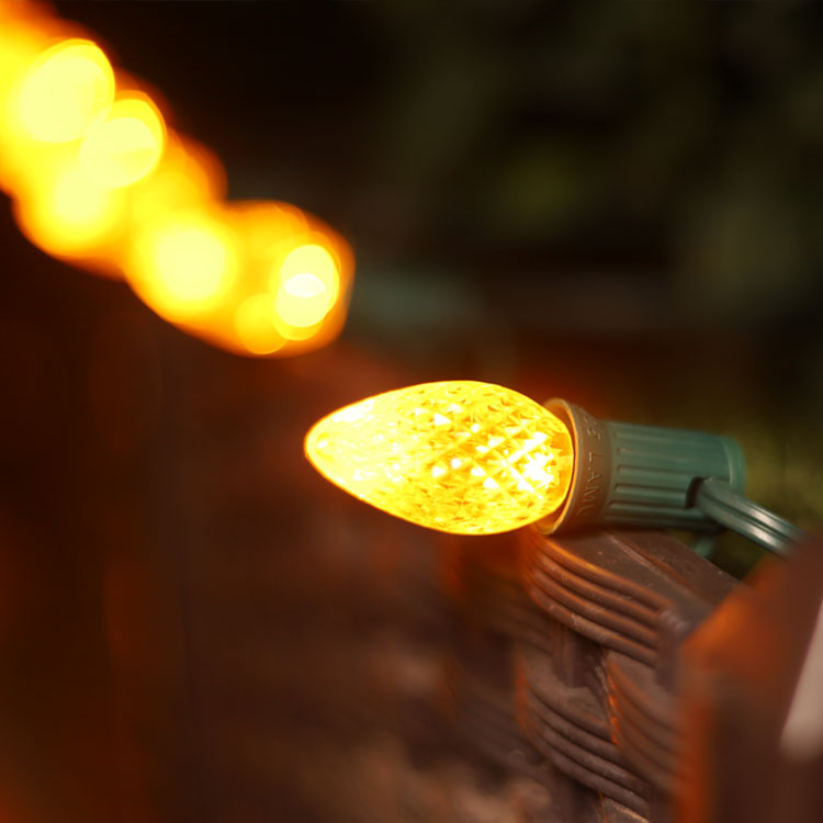 C7 Minleon LED 交換用電球イエロークリスマス電球 UL 屋外使用防水