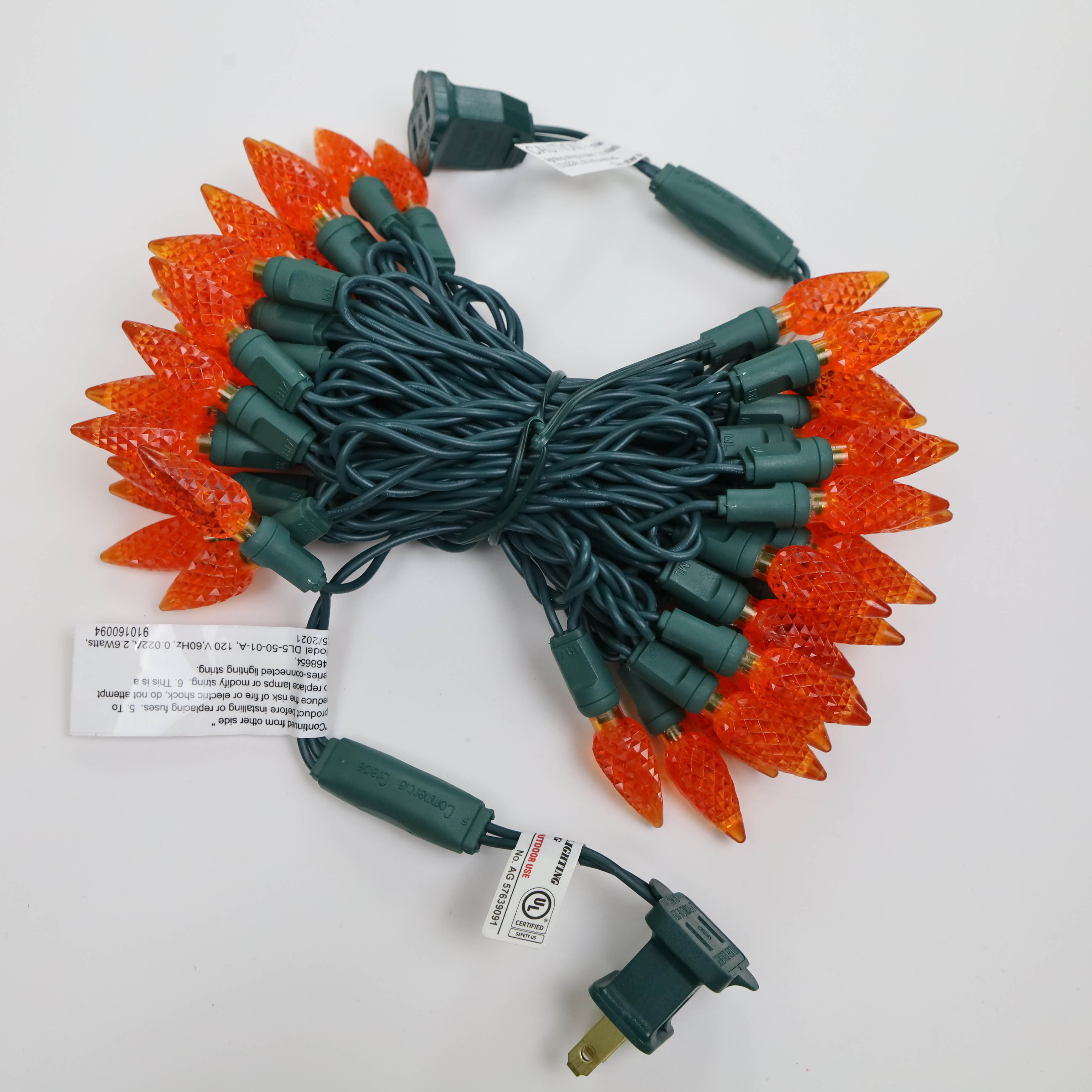 22 AWG ワイヤー UL 防水屋外使用オレンジ LED C6 イチゴ LED ストリング ライト