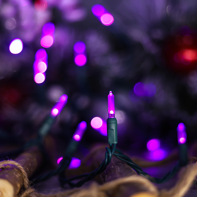UL T5 LED ストリング ライト パープル クリスマス ライト ハロウィン ライト