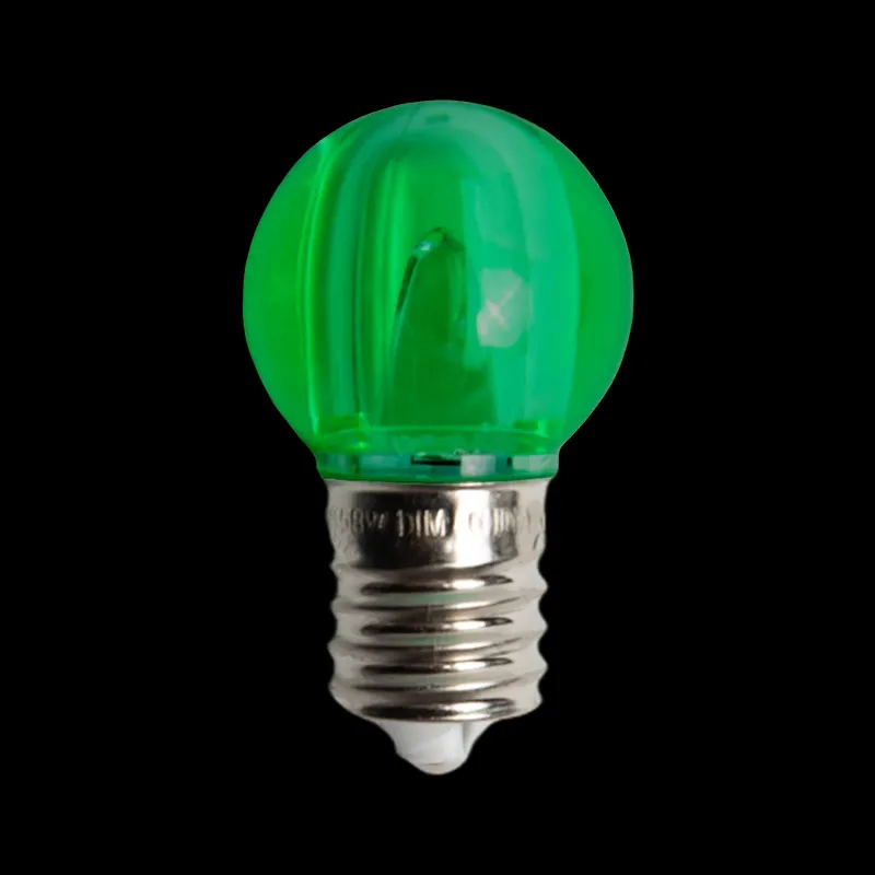 130V UL G30 E17 滑らかな透明な緑色 LED 電球