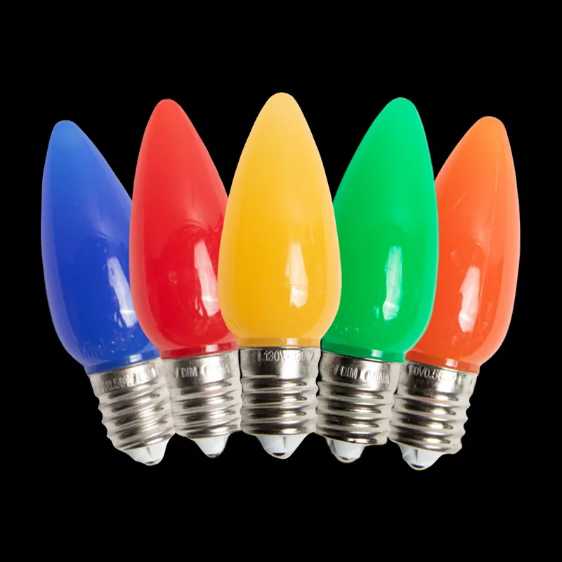 C9 LED 不透明電球 – マルチ (R/G/Y/B/O)