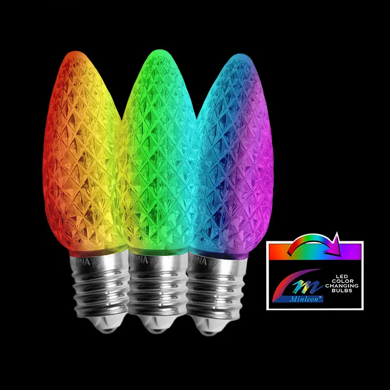 C9 LED ファセット電球 - ゆっくりと色が変化します